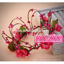 Encantadora flor artificial casamento designer casamento tiaras